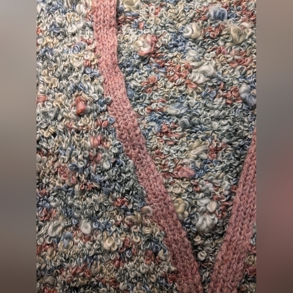 Colorful Pastel Fuzzy Knit Sweater Vest Layering Cottagecore Grandma Granny - Picture 6 of 7